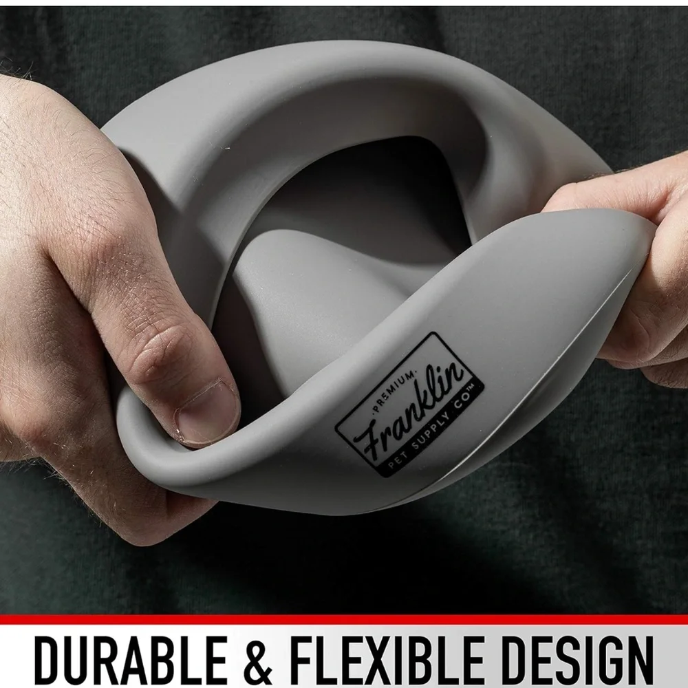 NON-SPLASH Franklin Pet Supply Gray Pet Bowl